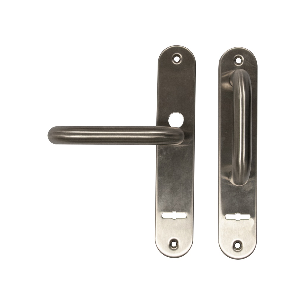 MANILLA DE ACERO INOX. EUROPERF. PLACA RECTA FIJA/MOV. DOPPIA MAPPA MOD.VL3481 REF.91002626 VISALOCK