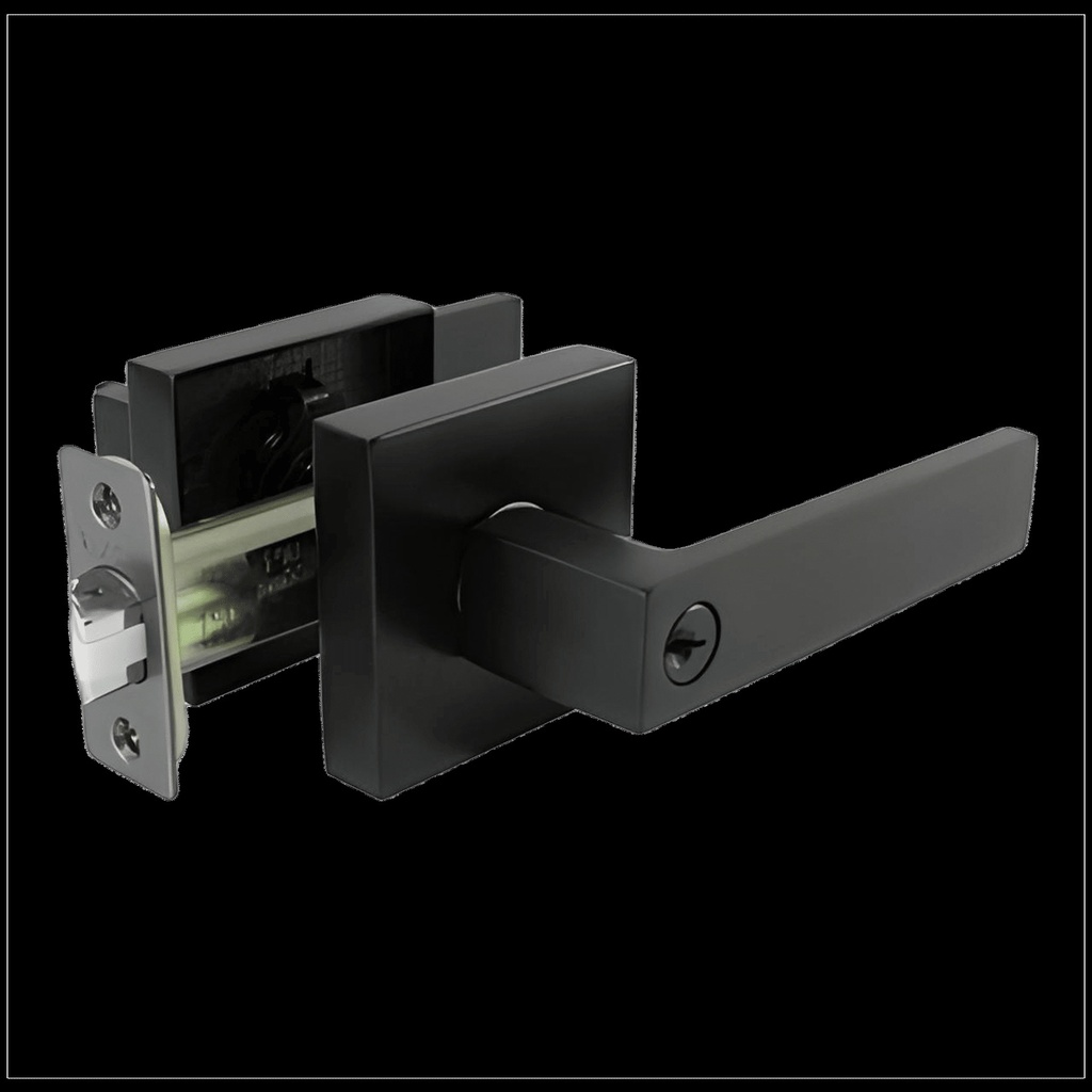 CERRADURA DE MANILLA PARA BAÑO S/LLAVE MOD. VENEZIA COLOR NEGRO REF. 91002683 MARCA VISALOCK