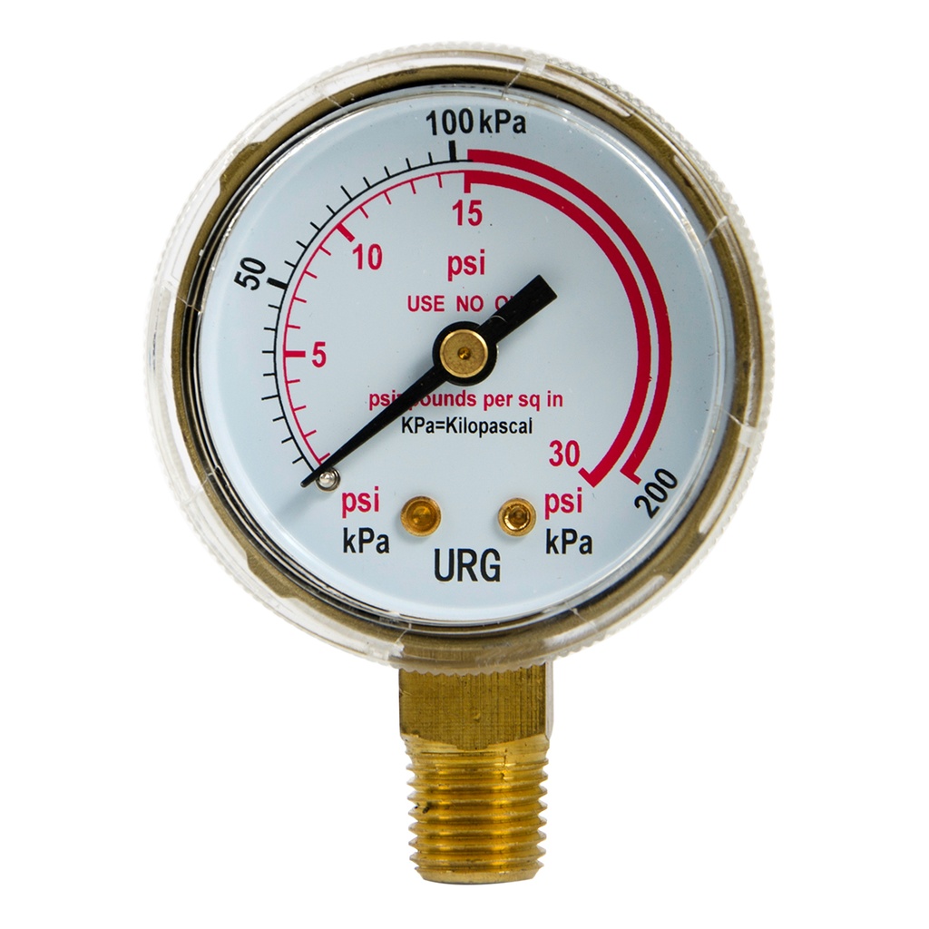 MANOMETRO RELOJ DE 0-30 PSI DE 2" URG REF. 02001288 MARCA WELDTECH