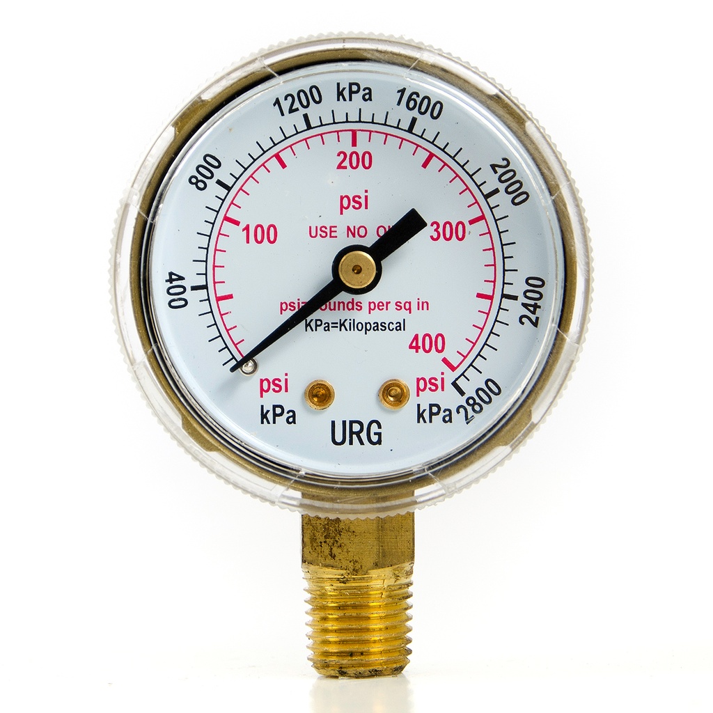 MANOMETRO RELOJ DE 0-400 PSI DE 2" URG REF. 02001290 MARCA WELDTECH