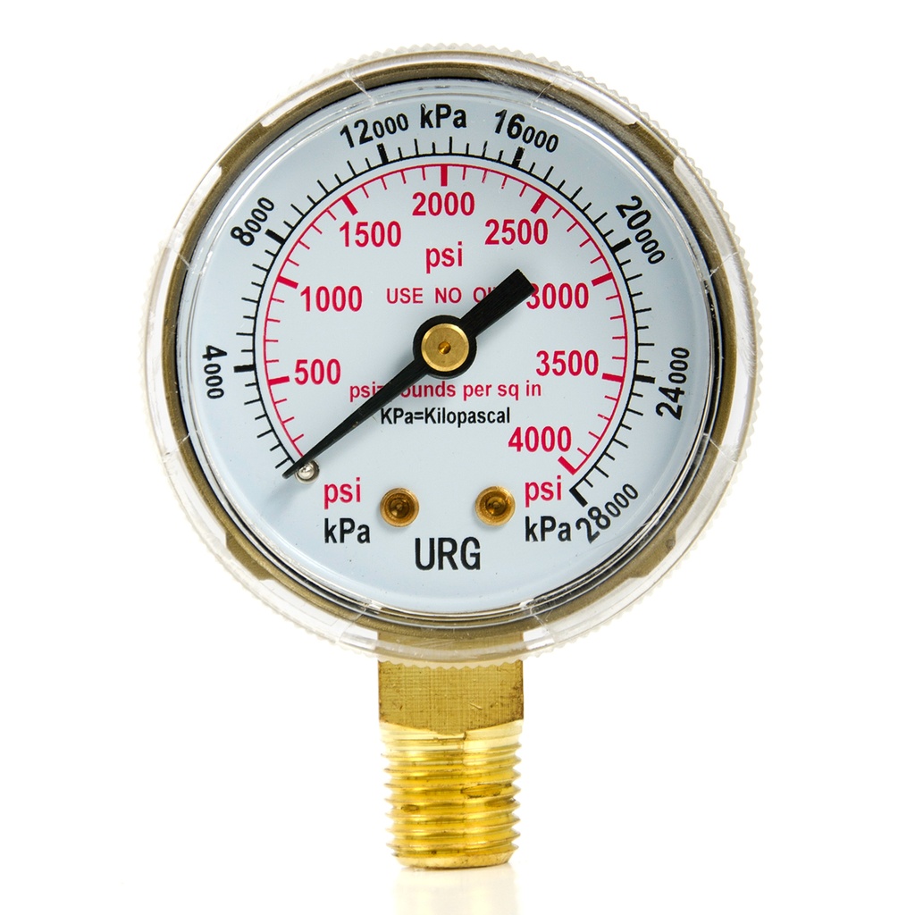 MANOMETRO RELOJ DE 0-4000PSI DE 2" URG REF. 02001291 MARCA WELDTECH