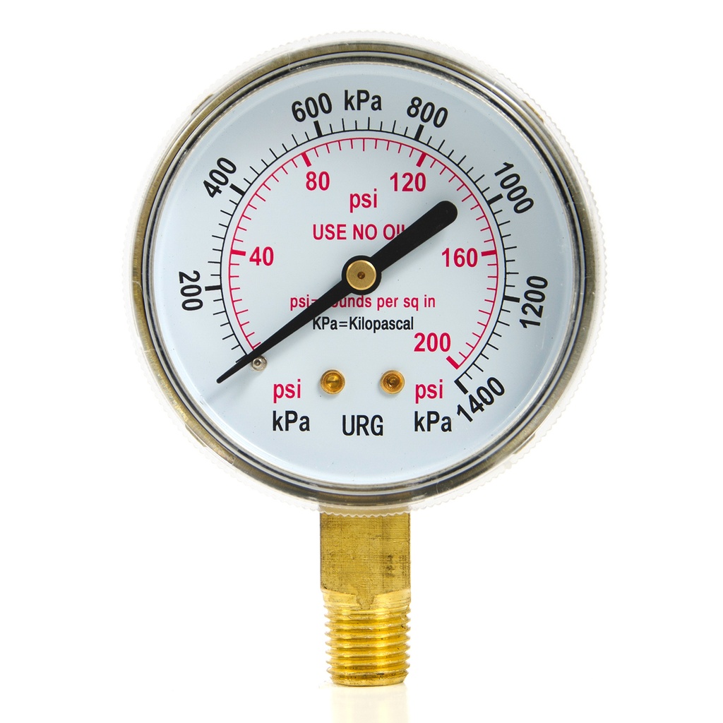 MANOMETRO RELOJ DE 0-200 PSI DE 2 1/2" URG REF. 02001293 MARCA WELDTECH