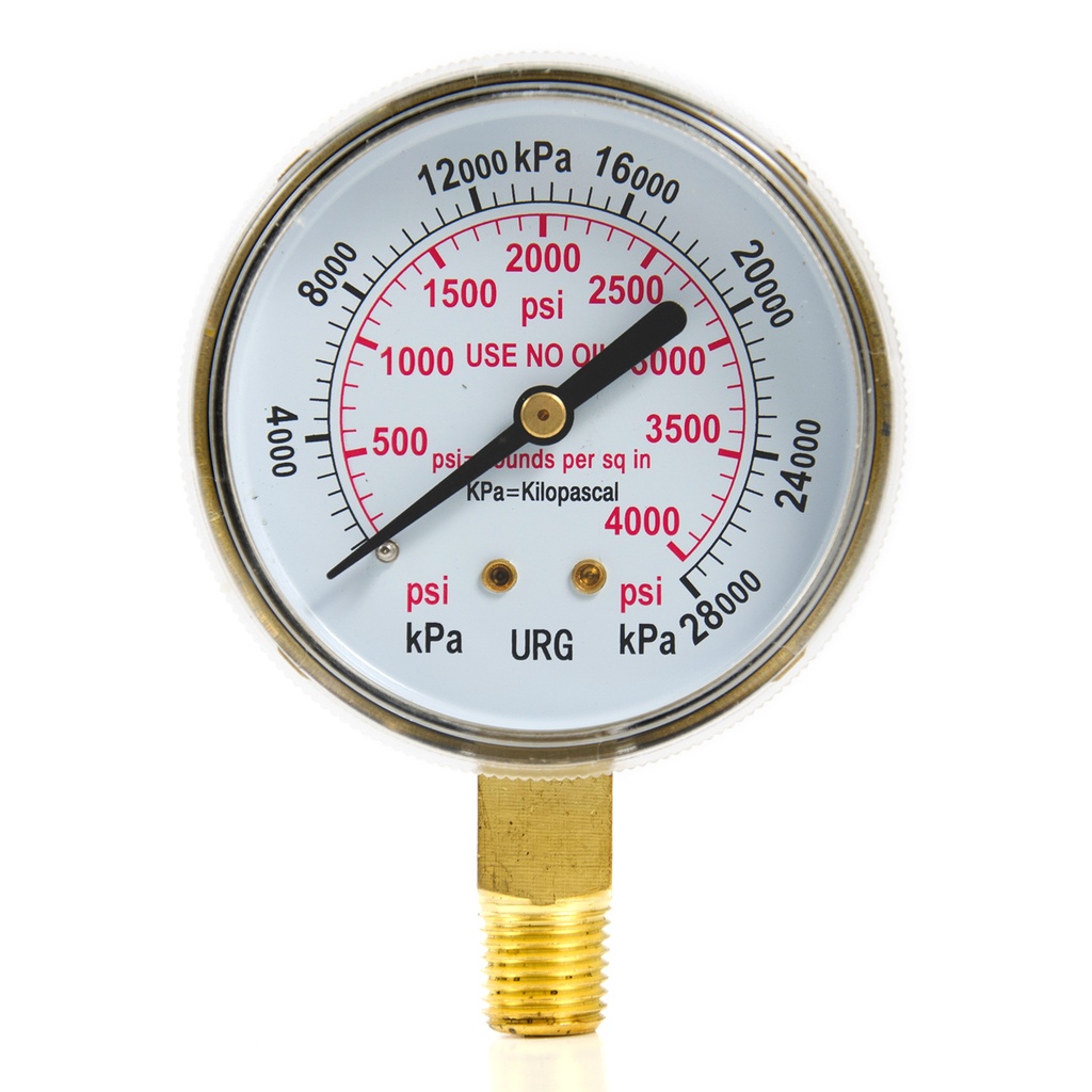 MANOMETRO RELOJ DE 0-4000PSI DE 2 1/2" URG REF. 02001295 MARCA WELDTECH
