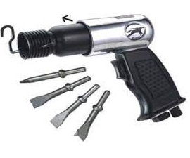 MARTILLO DEMOLEDOR / NEUMATICO E-AIRE 1/4" 4500 RPM 90 PSI + 4 CINCELES REF. AT-2010RSG MARCA HYMAIR