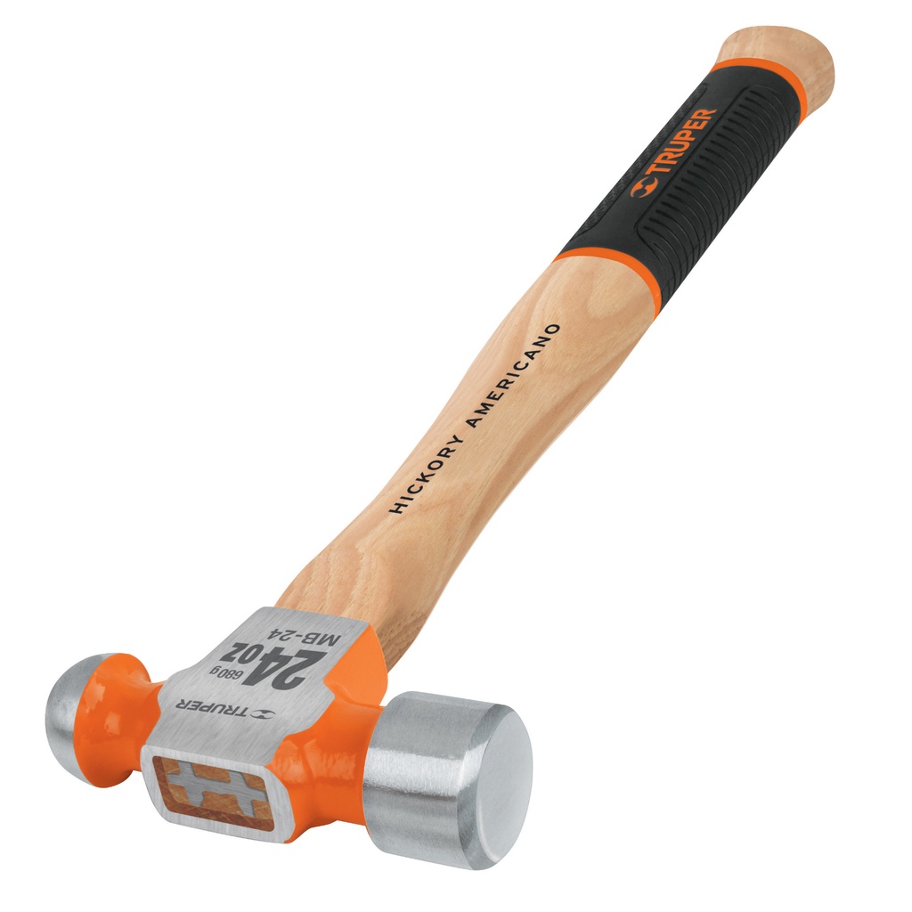 MARTILLO BOLA 24 OZ MANGO MADERA CON GRIP ANTIDERRAPANTE MOD-MB-24 REF-16903 MARCA TRUPER