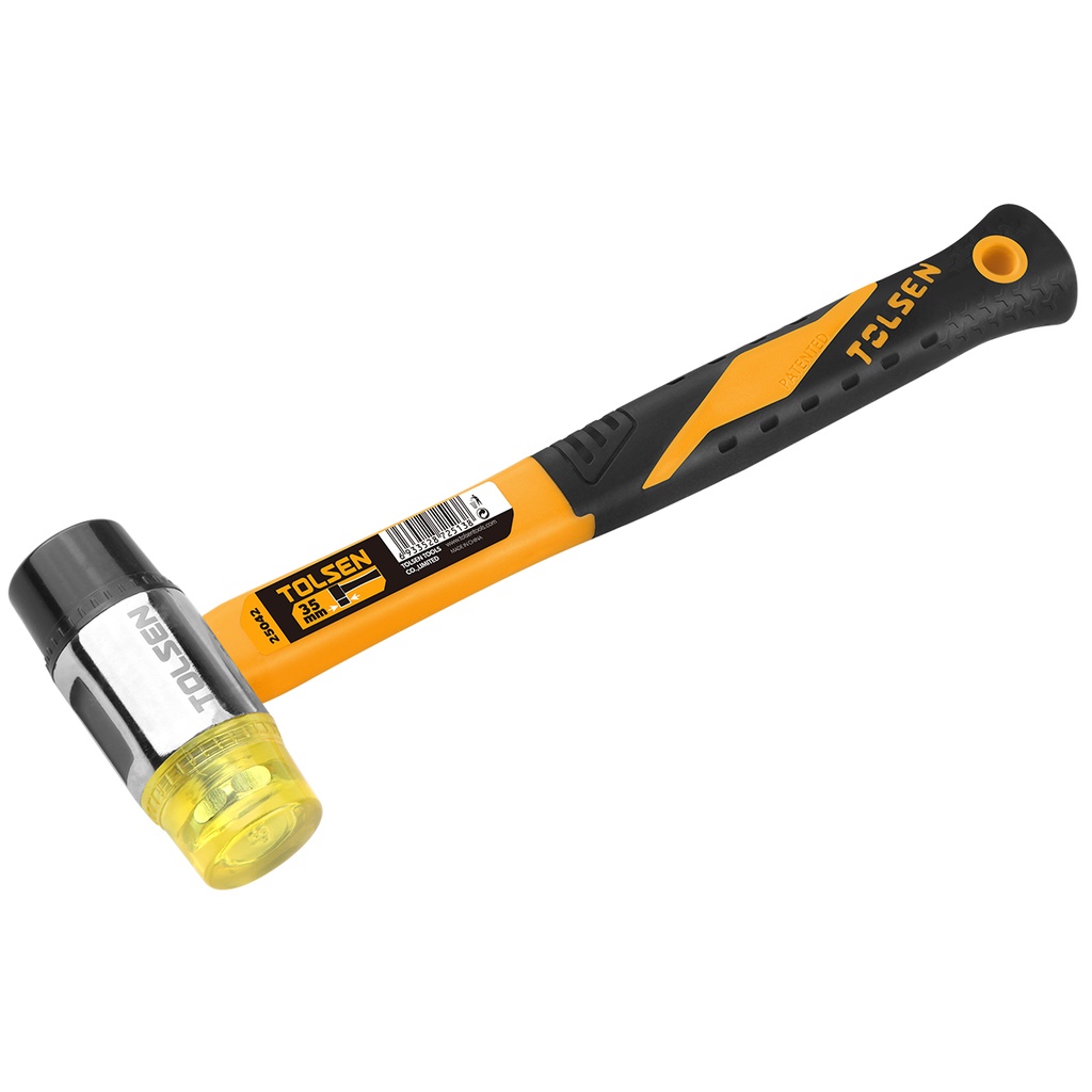 MAZO DE DOS VÍAS / DIAM. DE CARA 35 MM- CABEZA DE PVC- MANGO FIBRA DE VIDRIO REF. 25042 MARCA TOLSEN