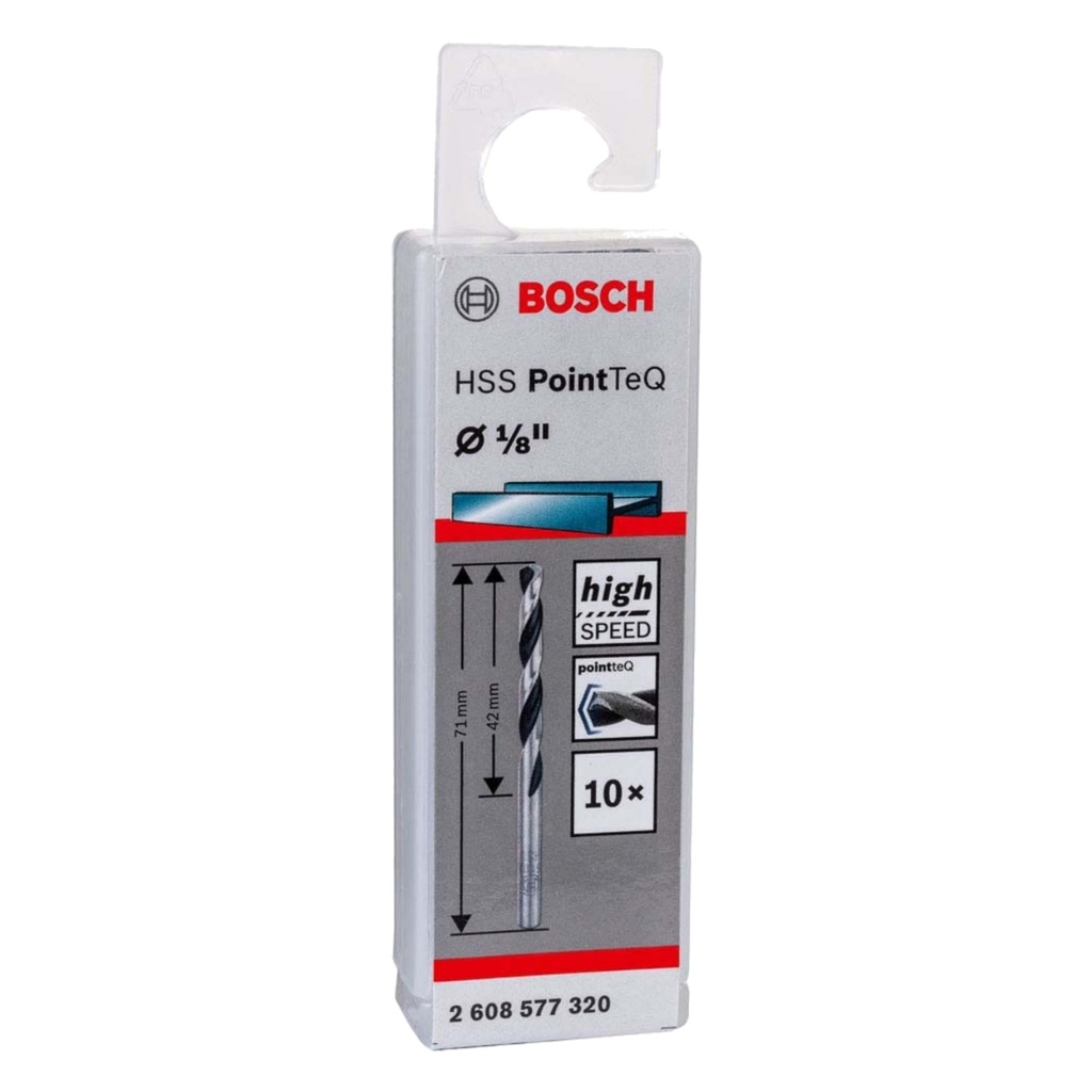 MECHA PARA ACERO HSS-POINTEQ 1/8" X 42 X 71 MM METAL REF. 2608577320 / 871037 / 908290 MARCA BOSCH