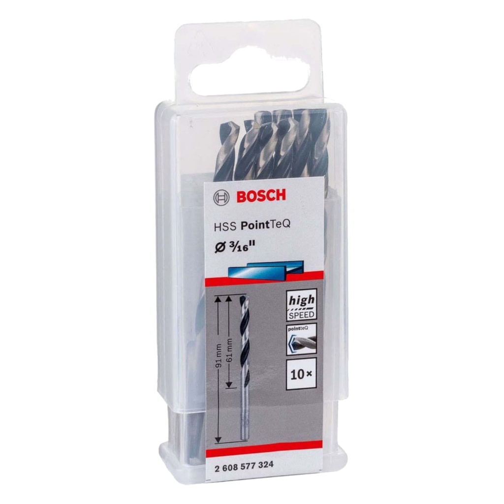 MECHA PARA ACERO HSS-POINTEQ 3/16 X 61 X 91 MM METAL REF. 2608577324 / 871047 / 908337 MARCA BOSCH