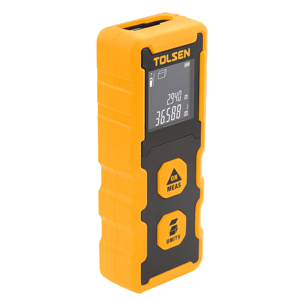 MEDIDOR DE DISTANCIA - ÁREA - VOLUMEN LÁSER LUZ ROJA 0,2-20 MTS - PRECISIÓN +/- 2 MM IP40 REF. 35172 MARCA TOLSEN