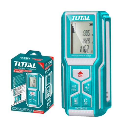 MEDIDOR / METRO LASER DE 60 MTS IP 54 ( USA BATERIA AA) MOD. TMT56016 MARCA TOTAL TOOLS