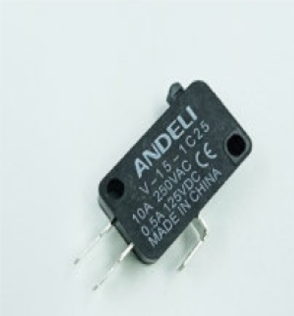 MICROSWITCH V-15-1C25 S/PALANCA; 10A-250VAC; 0.5A-125VDC REF. CON32516 MARCA ANDELI