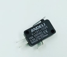 MICROSWITCH V-151-1C25 C/PALANCA CORTA; 10A-250VAC; 0.5A-125VDC REF. CON32517 MARCA ANDELI