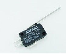 MICROSWITCH V-153-1C25 C/PALANCA LARGA; 10A-250VAC; 0.5A-125VDC REF. CON32518 MARCA ANDELI