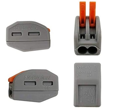 MINI CONECTORES P/CABLE ELECTRICO 2 VIAS DE TERMINAL DE RESO REF. VSE-412 MARCA GDESEO