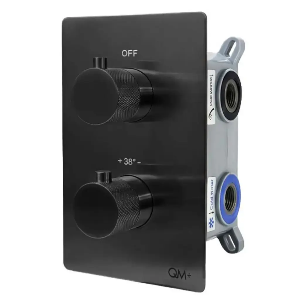 MONOMANDO / MEZCLADOR / MIXER TERMOSTATICO QM+ 3 FUNCIONES P/DUCHA SERIE SUPREME NEGRO BLACK QUALIT