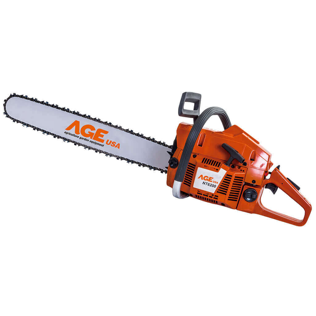 MOTOSIERRA A GASOLINA 24" 61.5 CC (3.80HP) 2.9 KW 8000 RPM REF. AGNECMSMS002 MARCA AGE USA