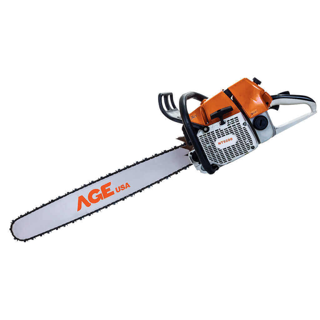 MOTOSIERRA A GASOLINA 36" 91.6 CC (6.90HP) 5.2 KW 8000 RPM REF. AGNECMSMS003 MARCA AGE USA