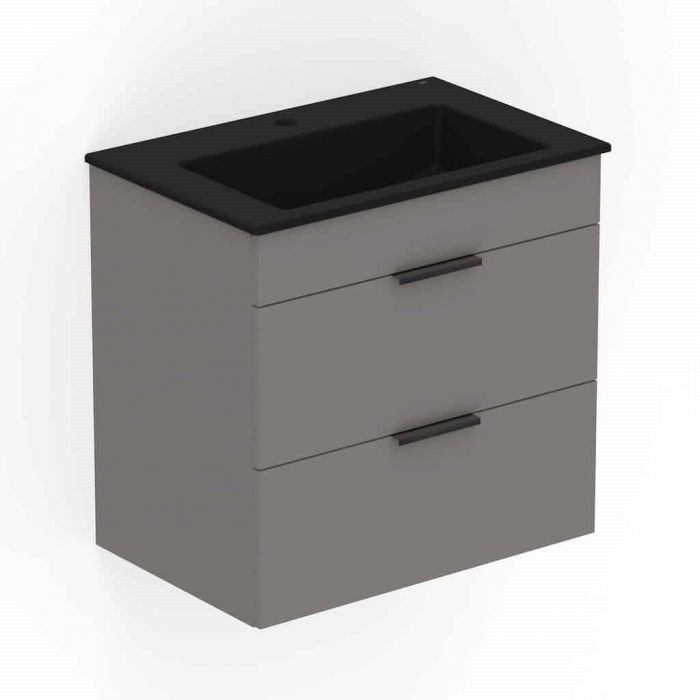 MUEBLE DE BAÑO CON LAVAMANO DE 65 CM X 43 CM NEGRO MATE REF. CEMUE0007 / 194946 MARCA CELITE