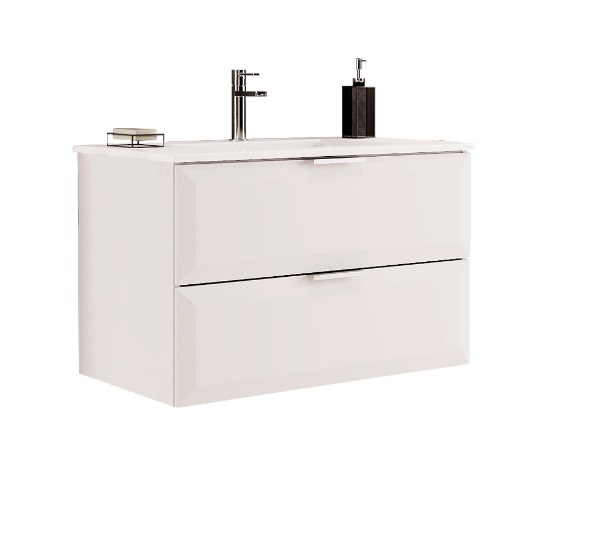 MUEBLE STYLE 60 CM COLOR LACADO BLANCO CON LAVAMANO BLANCO DE CERAMICA REF. KUBO60STYLE MARCA KUBO