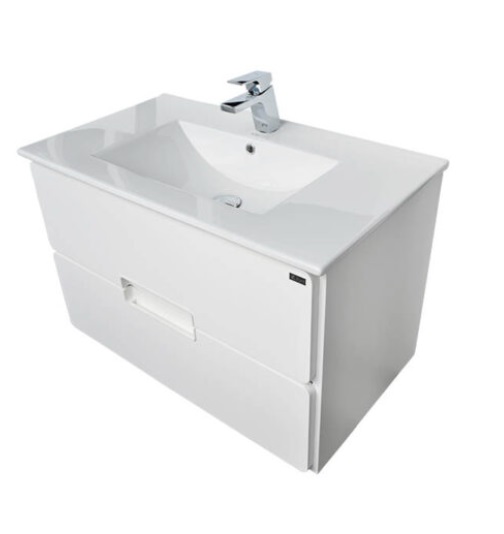 MUEBLE ADELE 50 X 80 CM LACADO BLANCO CON LAV 2 GAV. CORREDERAS C/ FRENO REF. KUBO80ADLE MARCA KUBO