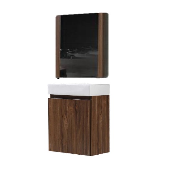 MUEBLE PARA BAÑO EN MDF 46 CM X 30 CM X 66 CM COLOR CEDRO C/ESPEJO 45X70CM CEDRO REF. MUE-01 UNIQUE