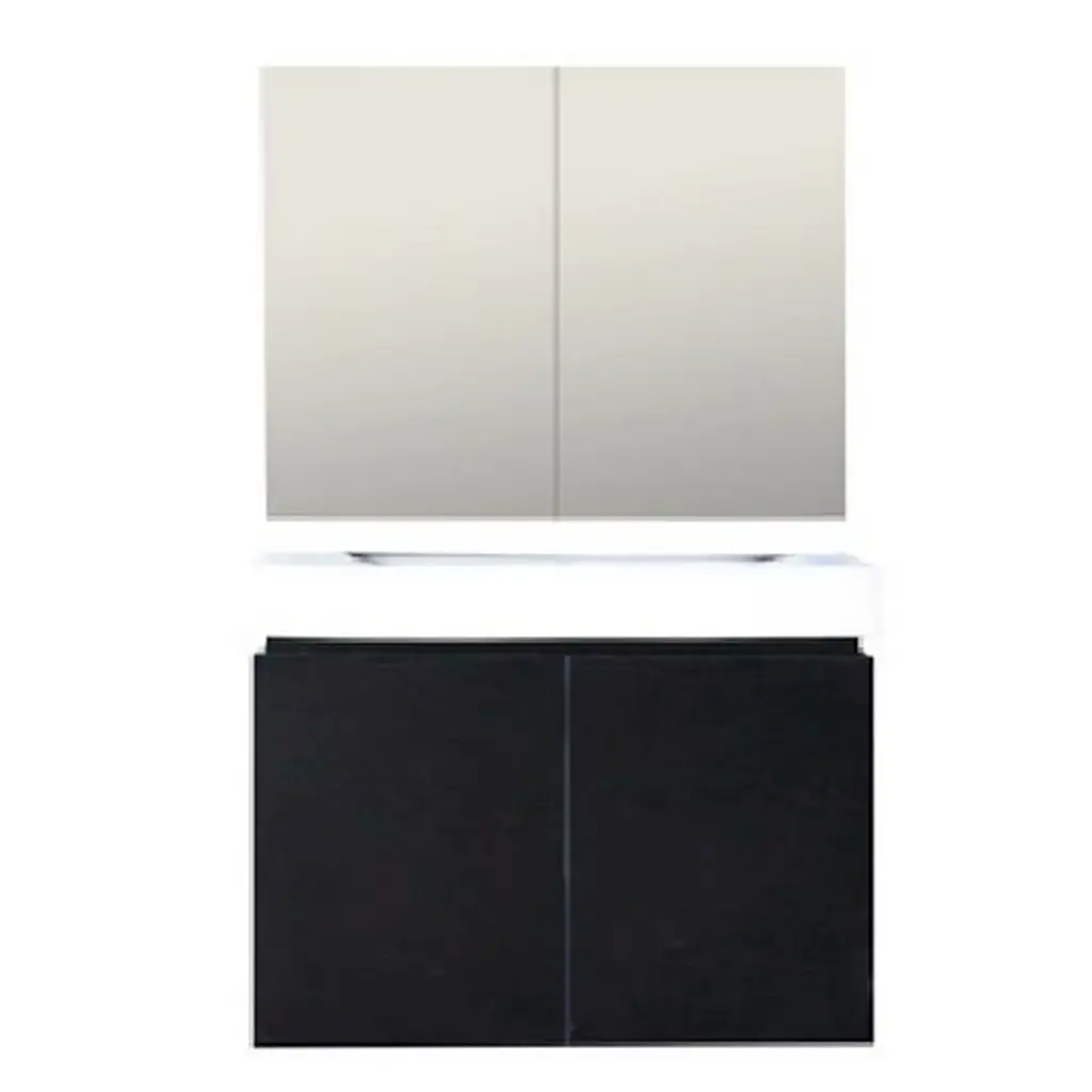 MUEBLE PARA BAÑO EN MDF 60 CM X 46 CM X 60 CM CON ESPEJO DE 60 CM WENGUE REF. MUE-13 MARCA UNIQUE