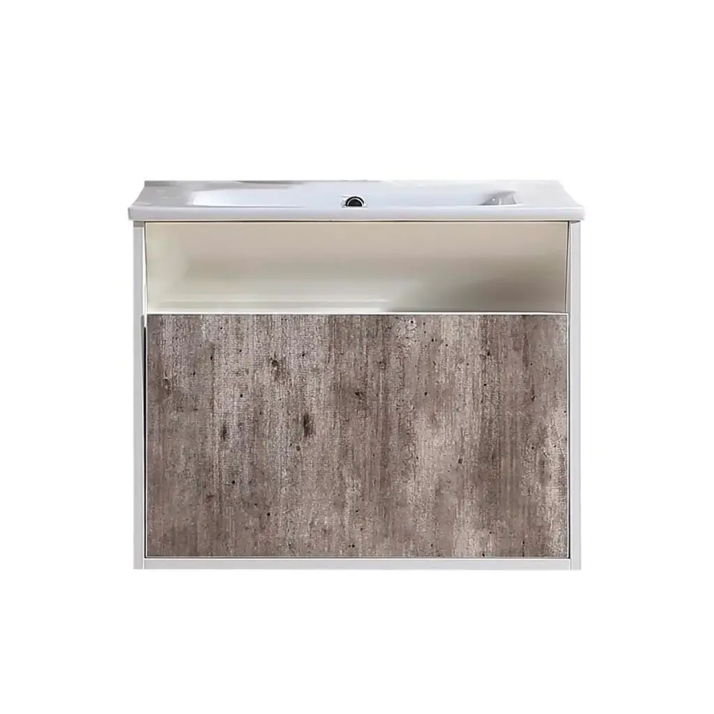 MUEBLE PARA BAÑO EN MDF 60 CM 47 CM 48 CM SIN ESPEJO CEDRO OSC REF. MUE-16 MARCA UNIQUE