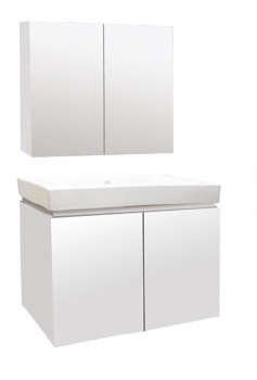 MUEBLE PARA BAÑO EN MDF 60 CM X 46 CM X 60 CM CON ESPEJO DE 60 CM BLANCO REF. MUE-18 MARCA UNIQUE