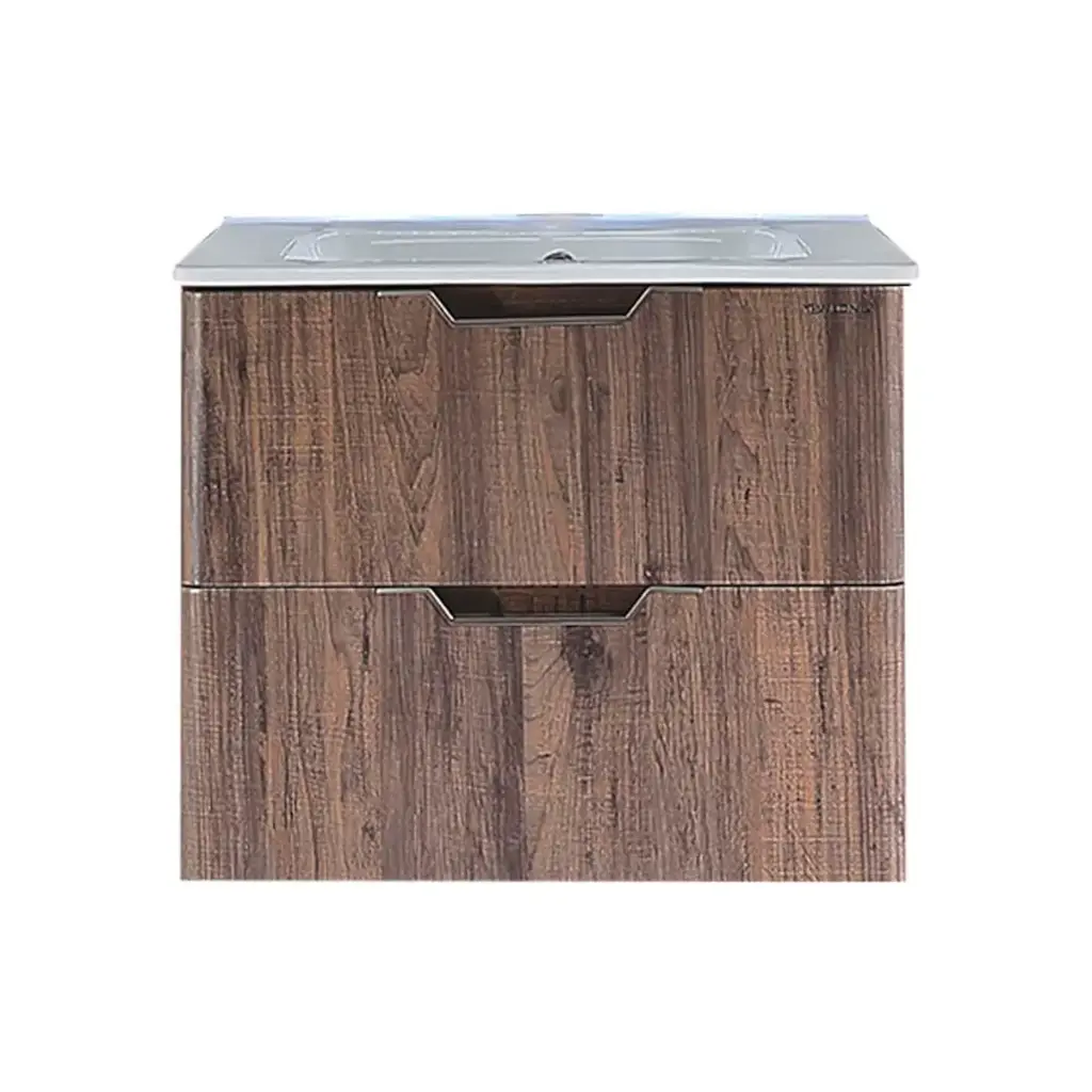 MUEBLE PARA BAÑO EN MDF 60 CM X 46 CM X 52 CM SIN ESPEJO CEDRO OSCURO REF. MUE-24 MARCA UNIQUE