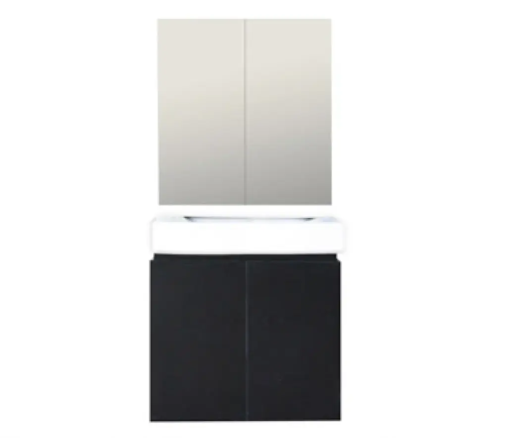 MUEBLE PARA BAÑO EN MDF 80 CM X 46 CM X 60 CM CON ESPEJO DE 80 CM WENGUE REF. MUE-31 MARCA UNIQUE