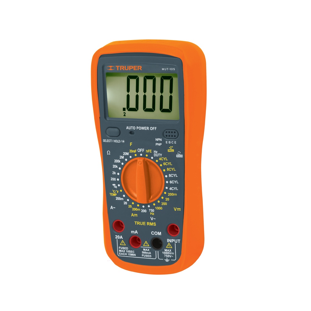MULTIMETRO DIGITAL PROFESIONAL C/BAT 9V MOD. MUT-105 REF. 10403 MARCA TRUPER