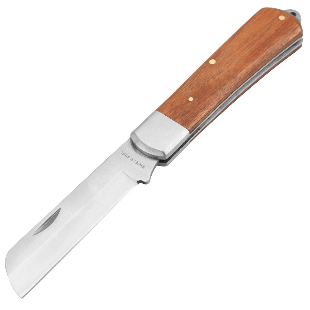 NAVAJA ELECTRICISTA RECTA 205 MM - ACERO INOXIDABLE - ESP. 3 MM - MANGO MAD. REF. 38040 MARCA TOLSEN