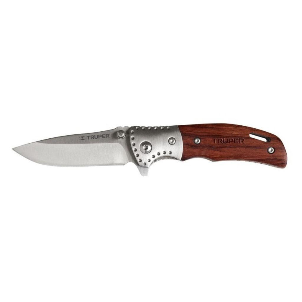 NAVAJA ABATIBLE MANGO MADERA 3-1/2" MOD.NV-3" REF.13889 MARCA TRUPER