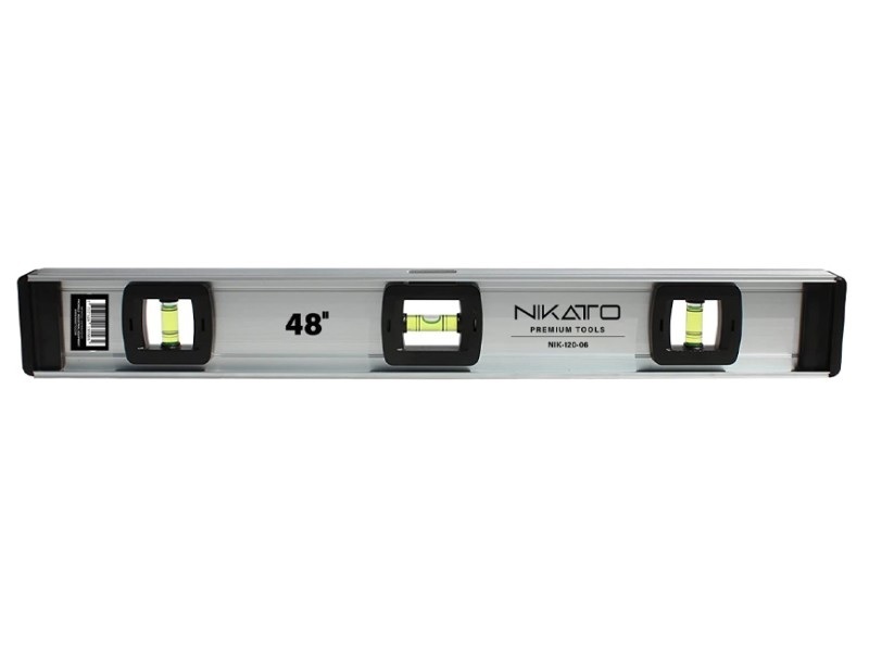 NIVEL DE ALUMINIO 12"-304MM 3 GOTAS REF. NIK-120-02 MARCA NIKATTO
