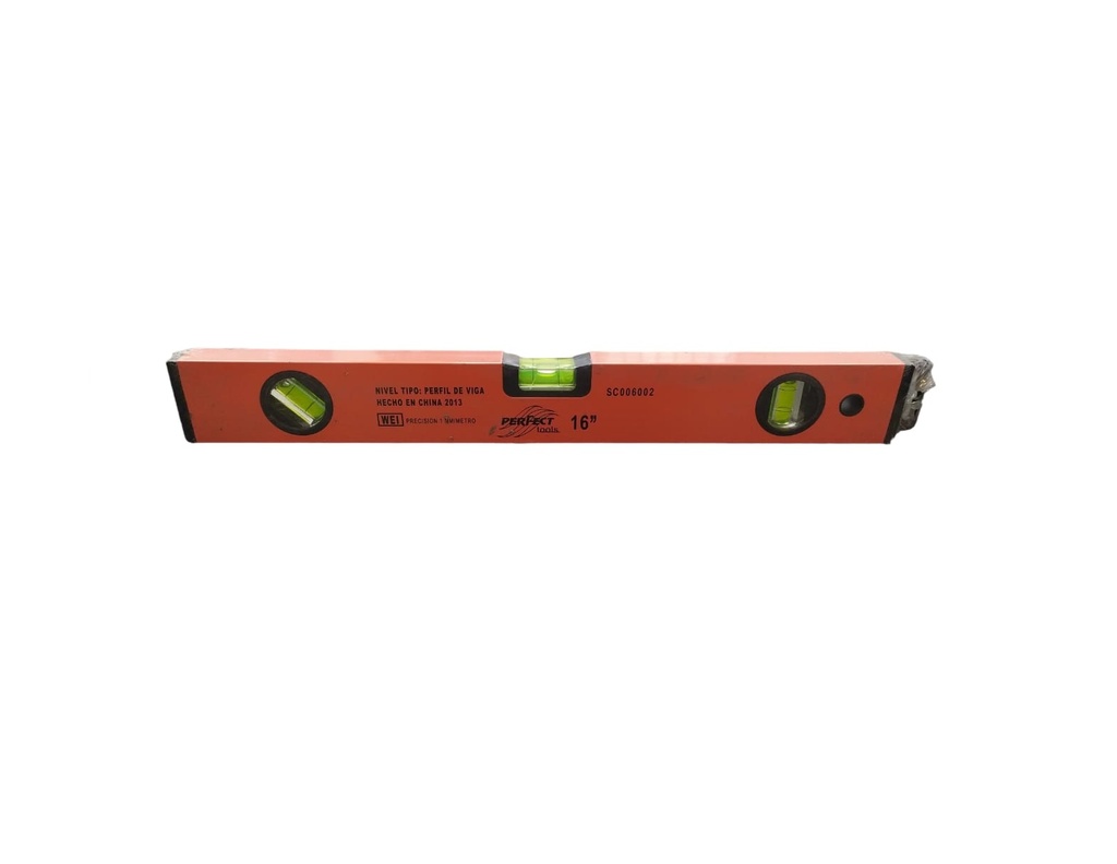 NIVEL DE ALUMINIO 16" REF. SC006002 MARCA PERFECT TOOLS