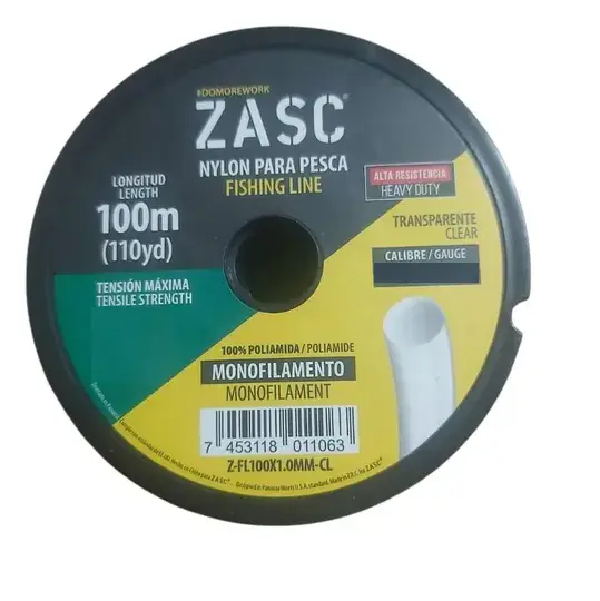 NYLON PARA PESCAR 0.80 MM X 100 MTS REF. 556008 / 011049 MARCA ZASC