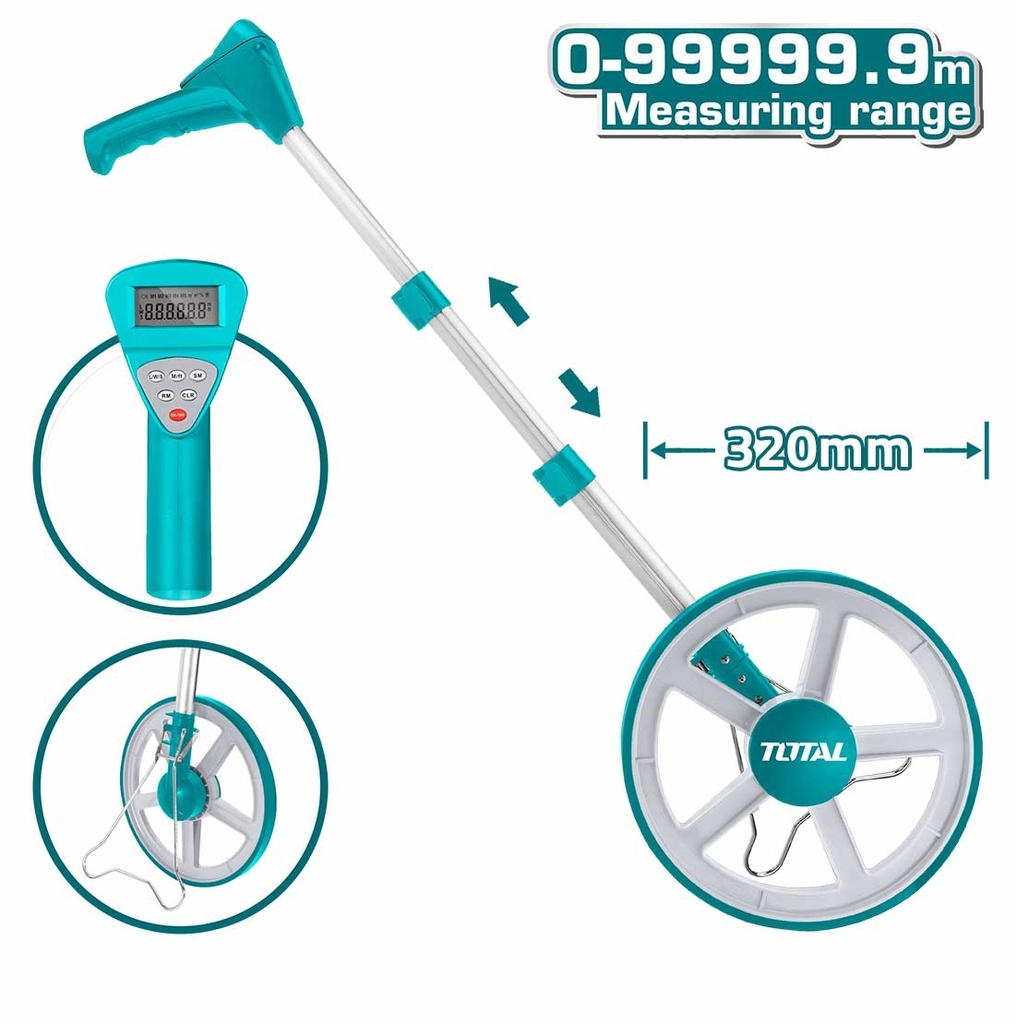 ODOMETRO RUEDA DE MEDICION CON PANTALLA DIGITAL MM-PULG. REF. TMT19923 / 841708 TOTAL TOOLS