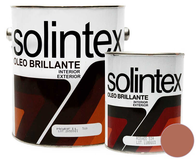 PINTURA OLEO BRILLANTE COLOR 537 PAILA 05 GL COLOR ROJO TEJA MARCA SOLINTEX