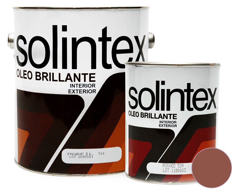 PINTURA OLEO BRILLANTE COLOR 538 1 GL COLOR ROJO LADRILLO MARCA SOLINTEX