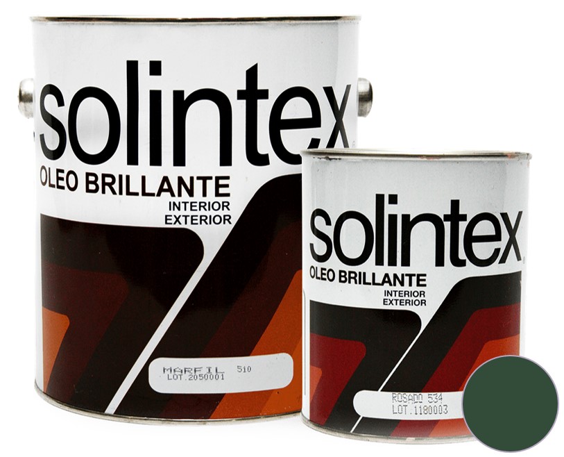 PINTURA OLEO BRILLANTE COLOR 540 1/4 GL COLOR VERDE MARCA SOLINTEX