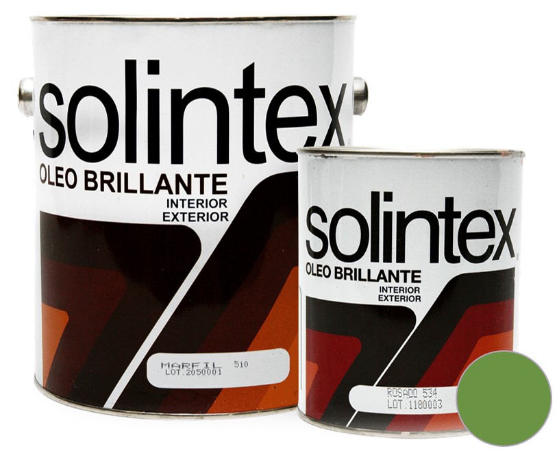PINTURA OLEO BRILLANTE COLOR 544 1 GL COLOR VERDE TILO MARCA SOLINTEX