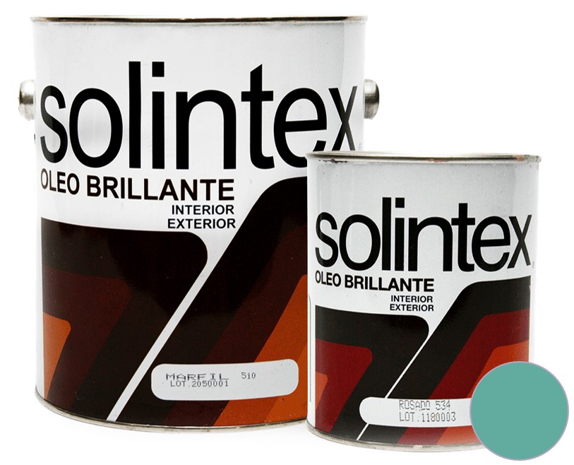 PINTURA OLEO BRILLANTE COLOR 546 1 GL COLOR TURQUESA IMPERIAL MARCA SOLINTEX
