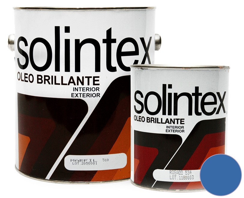 PINTURA OLEO BRILLANTE COLOR 556 1/4 GL COLOR AZUL ATLANTICO MARCA SOLINTEX