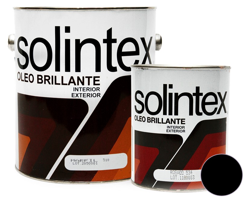 PINTURA OLEO BRILLANTE COLOR 570 1/4 GL COLOR NEGRO MARCA SOLINTEX