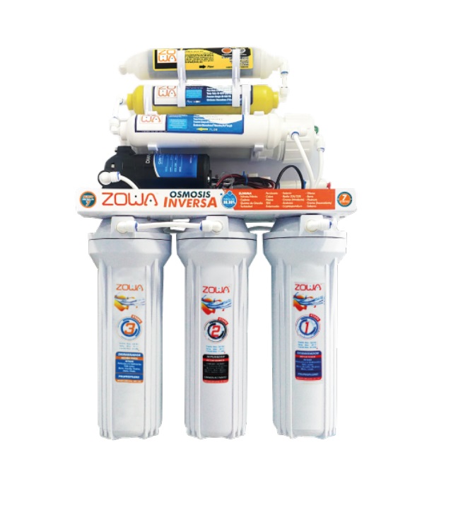 OSMOSIS INVERSA 6 ETAPAS 110V INCLUYE KIT INST.+CISNE+KIT NEVERA+LLAVE+BOMBONA RO-PREMIUM-PIC ZOWA