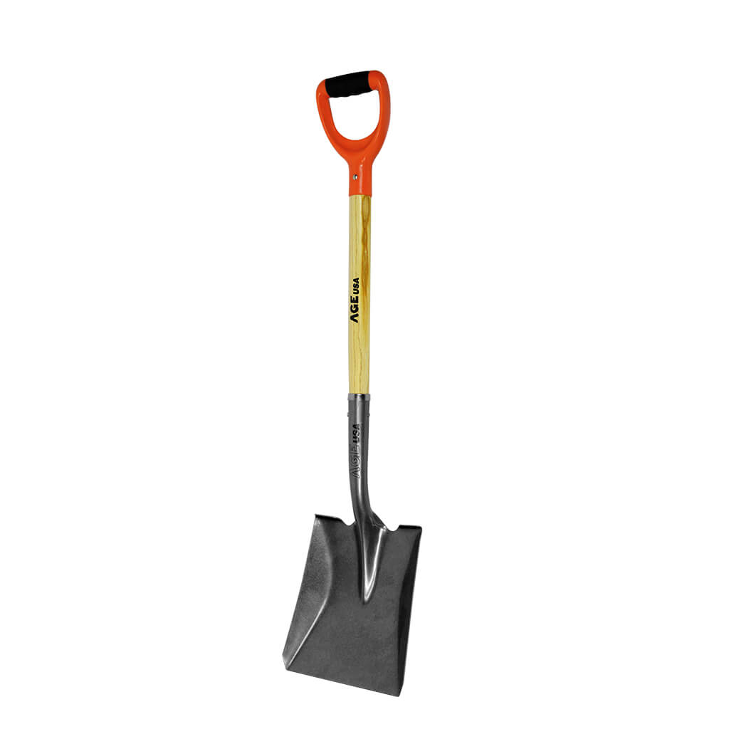 PALA CUADRADA CON CABO MANGO DE MADERA DE 45 CM REF. AGNHPACU050M MARCA AGE USA
