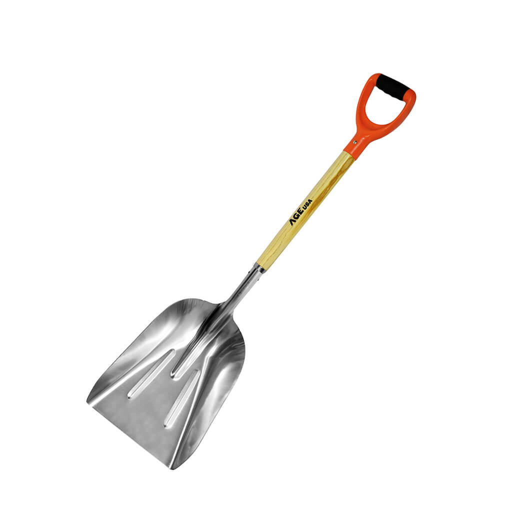 PALA CUADRADA DE ALUMINIO MANGO MADERA PARA ALIMENTO REF. AGNHPACU001M MARCA AGE USA