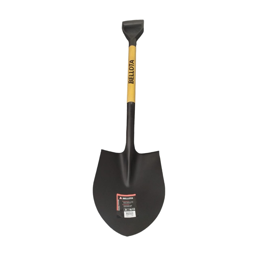 PALA REDONDA CON CABO DE MADERA MANGO PVC REF. 5582-4-MAP COD.030690 MARCA BELLOTA