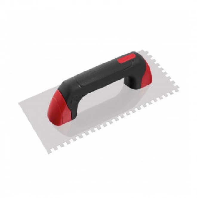 PALUSTRA- LLANA DENTADA ACERO INOX. 28CM X 12CM 6 MM M/PLASTICO CERRADO REF.61781 / 417814 CORTAG RT