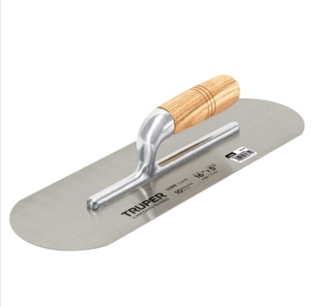 PALUSTRA LISA METAL CANTO REDONDO M/MADERA 16" X 5" MOD. LLA-16 REF. 12398 MARCA TRUPER